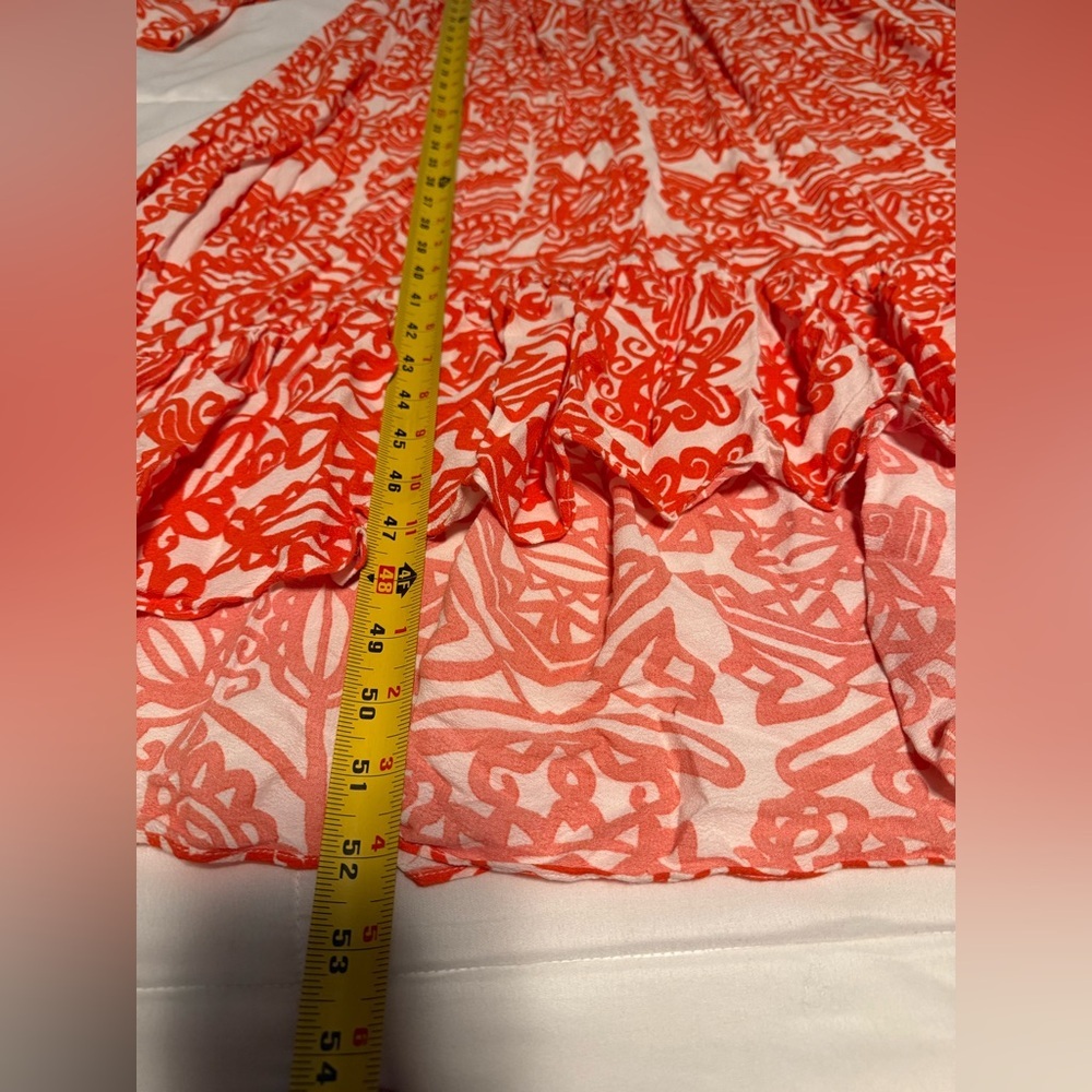 Anthropologie Orange Ruffled Tiered Sundress size M - Picture 10 of 12